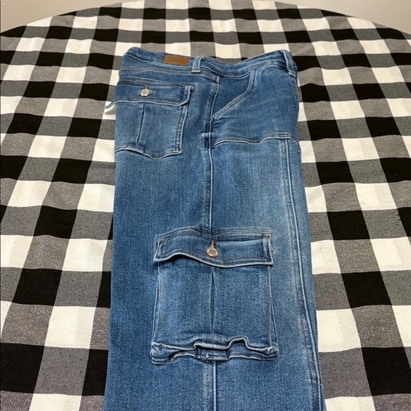 Judy Blue Allison Jeans High Rise Wide Leg Cargo Utility Stretchy Baggy Sz 7/28 - Picture 14 of 15